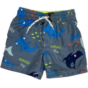 Carters Toddler Boy Grey Shark Print Swim Trunk Size 2T